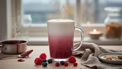 Lämmin marjainen latte, joka on parempi kuin mikään aamukahvi
